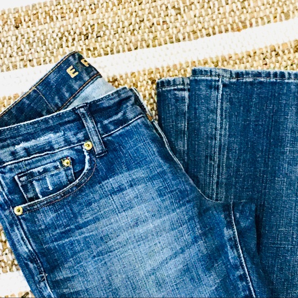 Express vintage denim jeans gold pocket boot cut -size 0 - fits like siz… - Picture 5 of 11